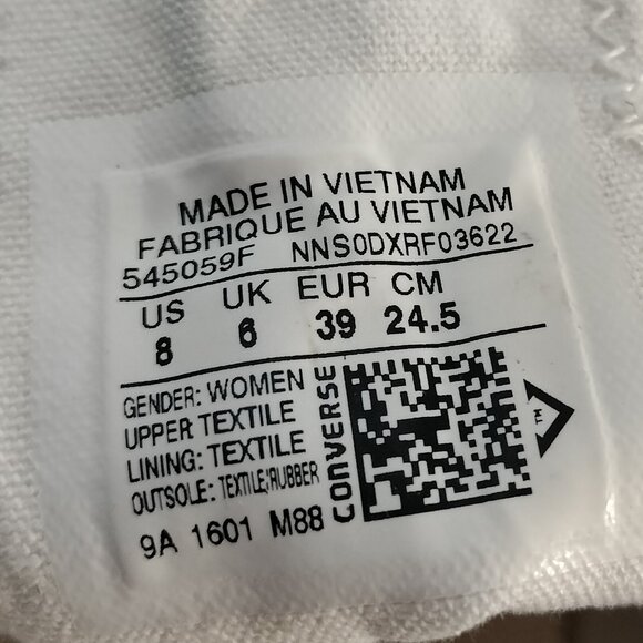 Converse Chuck Taylor All-Star Low Tops, White Glitter Toe - Picture 8 of 10